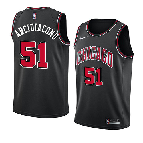 Camiseta Ryan Arcidiacono 51 Chicago Bulls Statement 2018 Negro Hombre