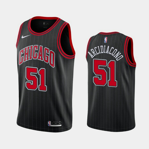 Camiseta Ryan Arcidiacono 51 Chicago Bulls Statement Rayado Negro Hombre