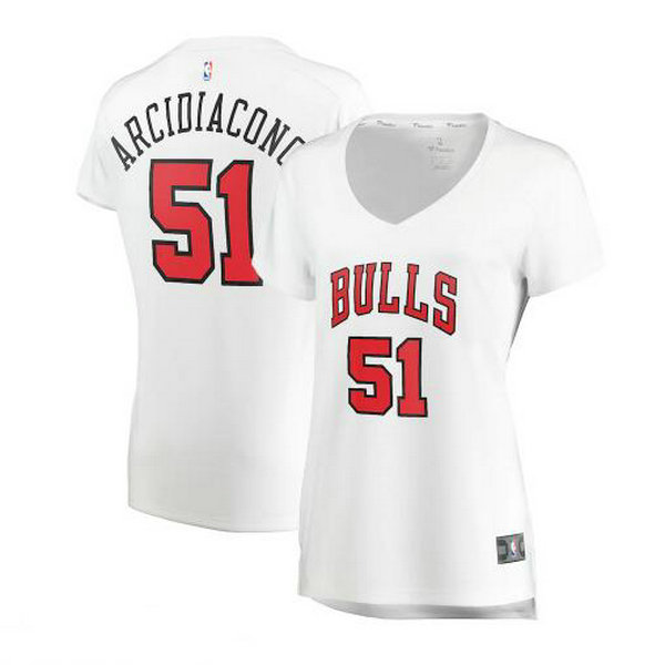 Camiseta Ryan Arcidiacono 51 Chicago Bulls association edition Blanco Mujer