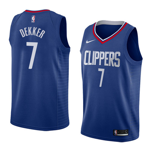 Camiseta Sam Dekker 7 Los Angeles Clippers Icon 2018 Azul Hombre