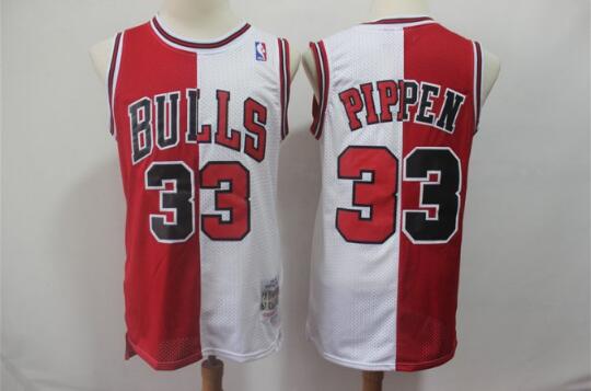 Camiseta Scottie Pippen 33 Chicago Bulls Baloncesto blanco rojo Hombre