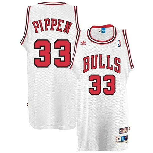 Camiseta Scottie Pippen 33 Chicago Bulls Retro Blanco Hombre