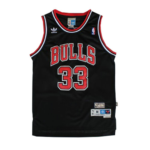 Camiseta Scottie Pippen 33 Chicago Bulls Retro Negro Hombre