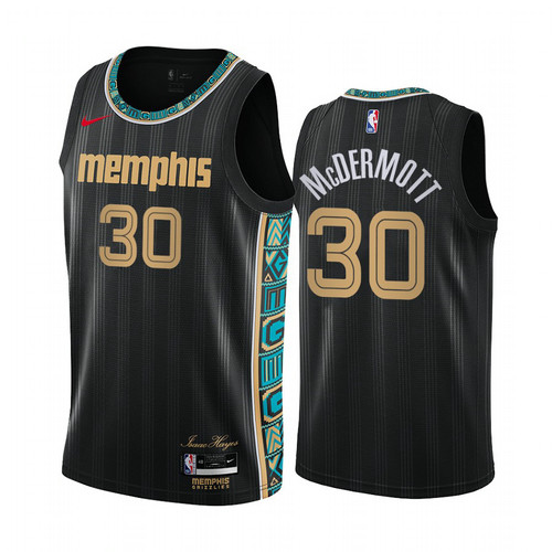 Camiseta Sean McDermott 30 Memphis Grizzlies 2020-21 City Edition Negro Hombre