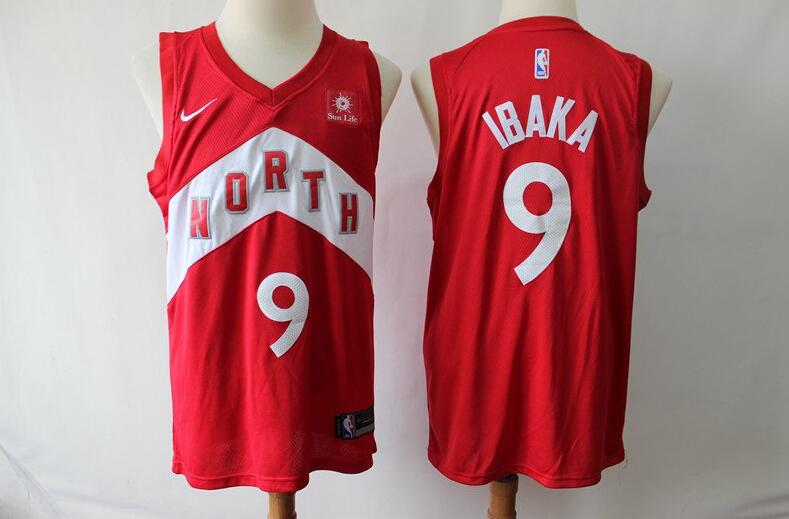 Camiseta Serge Ibaka 9 Toronto Raptors Baloncesto rojo Hombre