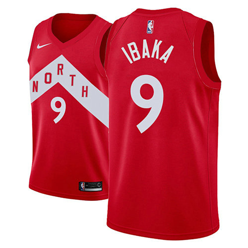 Camiseta Serge Ibaka 9 Toronto Raptors Earned 2018-19 Rojo Hombre