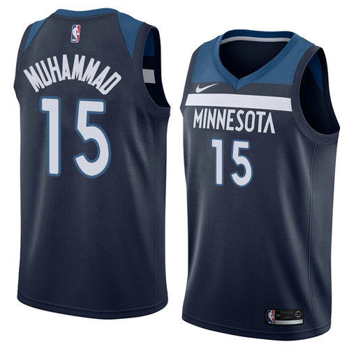 Camiseta Shabazz Muhammad 15 Minnesota Timberwolves Icon 2018 Azul Hombre