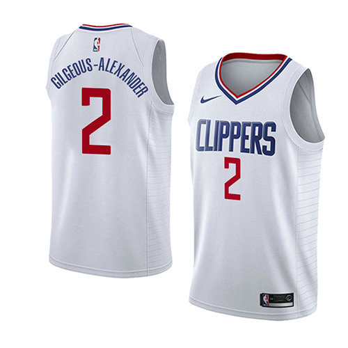 Camiseta Shai Gilgeous-Alexander 2 Los Angeles Clippers Association 2018 Blanco Hombre