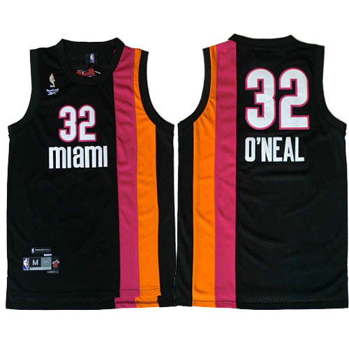Camiseta Shaquille O'Neal 32 Miami Heat retro negro Hombre