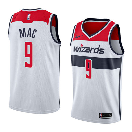 Camiseta Sheldon Mac 9 Washington Wizards Association 2018 Blanco Hombre