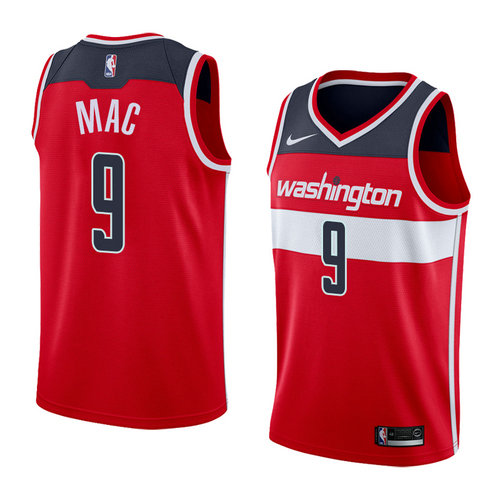 Camiseta Sheldon Mac 9 Washington Wizards Icon 2018 Rojo Hombre