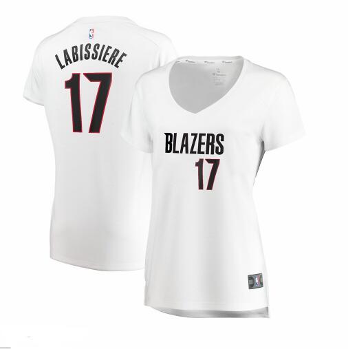 Camiseta Skal Labissiere 17 Portland Trail Blazers association edition Blanco Mujer