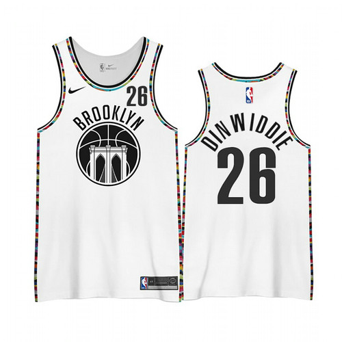 Camiseta Spencer Dinwiddie 26 Brooklyn Nets 2020-21 City Edition Blanco Hombre