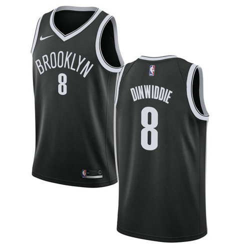 Camiseta Spencer Dinwiddie 8 Brooklyn Nets 2018 negro Hombre