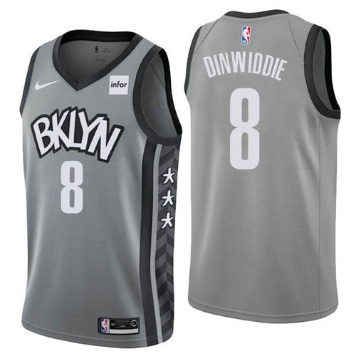 Camiseta Spencer Dinwiddie 8 Brooklyn Nets 2019-20 gris Hombre