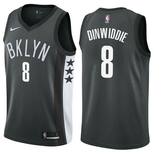Camiseta Spencer Dinwiddie 8 Brooklyn Nets clásico 2018 negro Hombre