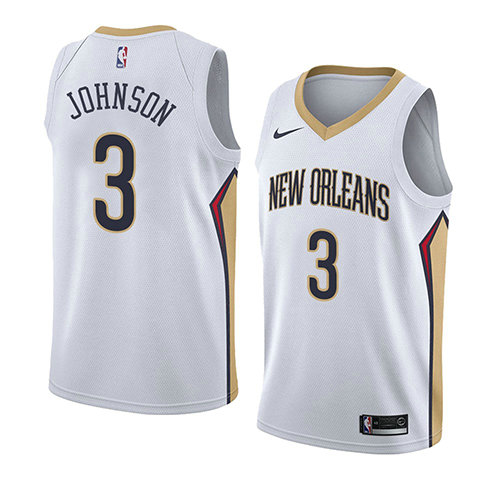 Camiseta Stanley Johnson 3 New Orleans Pelicans Association 2018 Blanco Hombre