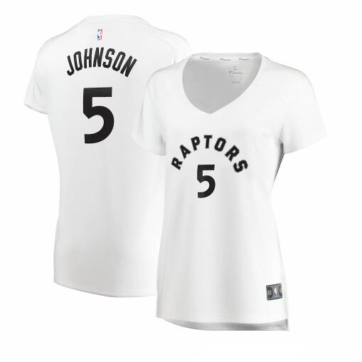 Camiseta Stanley Johnson 5 Toronto Raptors association edition Blanco Mujer