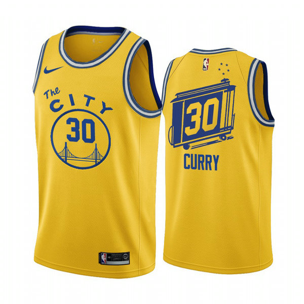 Camiseta Stephen Curry 30 Golden State Warriors 2020-21 Temporada Statement Amarillo Hombre