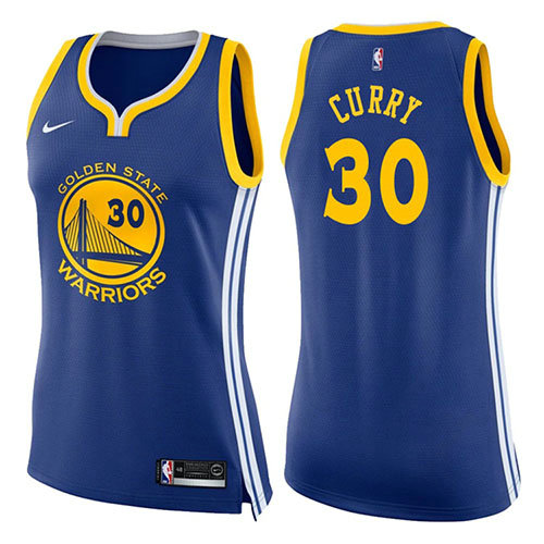Camiseta Stephen Curry 30 Golden State Warriors Icon 2017-18 Azul Mujer