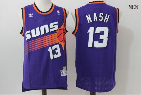 Camiseta Steve John Nash 13 Phoenix Suns Baloncesto Púrpura Hombre