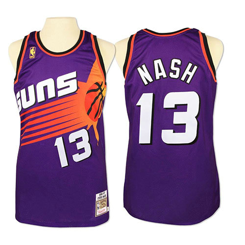 Camiseta Steve Nash 13 Phoenix Suns Retro Púrpura Hombre