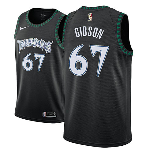 Camiseta Taj Gibson 67 Minnesota Timberwolves Classic 2018 Negro Hombre