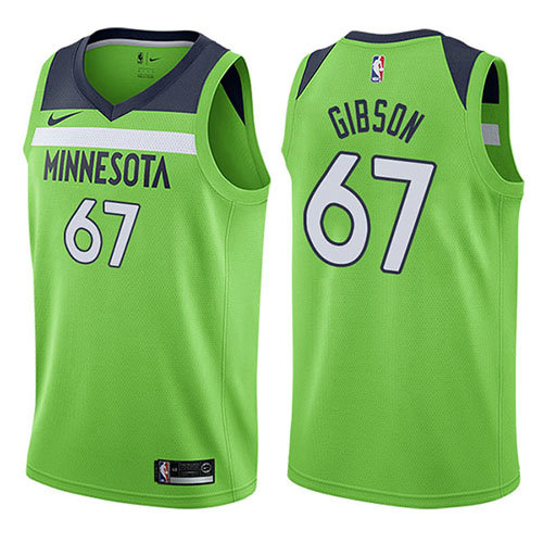 Camiseta Taj Gibson 67 Minnesota Timberwolves Statement 2017-18 Verde Hombre