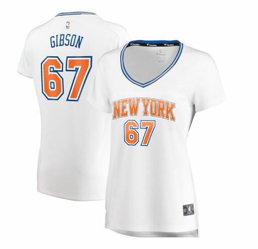 Camiseta Taj Gibson 67 New York Knicks statement edition Blanco Mujer