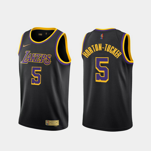 Camiseta Talen Horton Tucker 5 Los Angeles Lakers 2020-21 Earned Edition negro Hombre