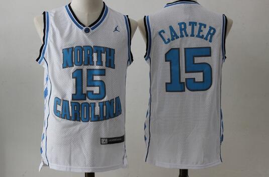 Camiseta Tar Heels 15 Charlotte Hornets NCAA blanco Hombre