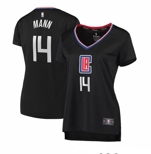 Camiseta Terance Mann 14 Los Angeles Clippers statement edition Negro Mujer
