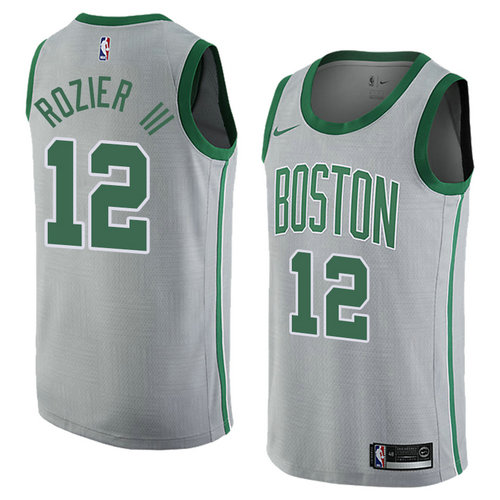 Camiseta Terry Rozier III 12 Boston Celtics Ciudad 2018 Gris Hombre