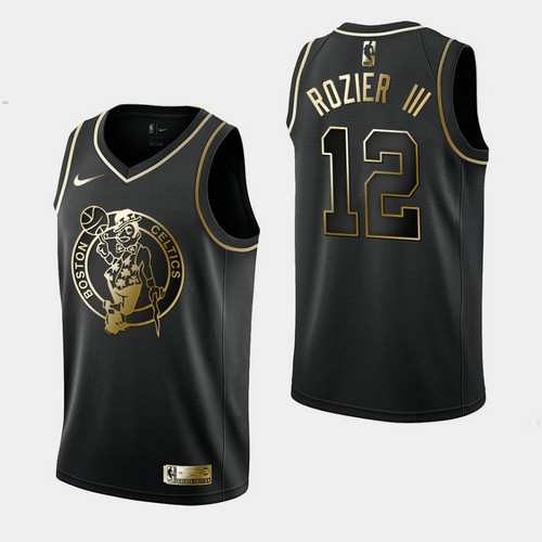 Camiseta Terry Rozier III 12 Boston Celtics Golden Edition Negro Hombre
