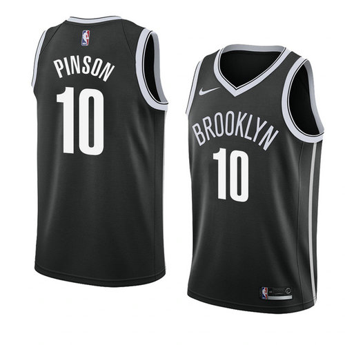 Camiseta Theo Pinson 10 Brooklyn Nets Icon 2018 Negro Hombre