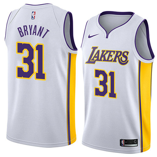 Camiseta Thomas Bryant 31 Los Angeles Lakers Association 2018 Blanco Hombre