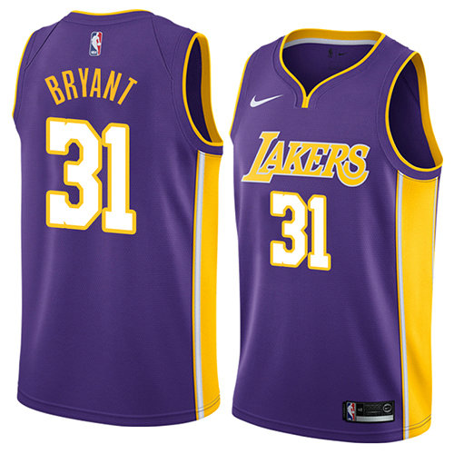 Camiseta Thomas Bryant 31 Los Angeles Lakers Statement 2018 Púrpura Hombre