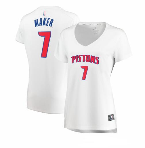 Camiseta Thon Maker 7 Detroit Pistons association edition Blanco Mujer