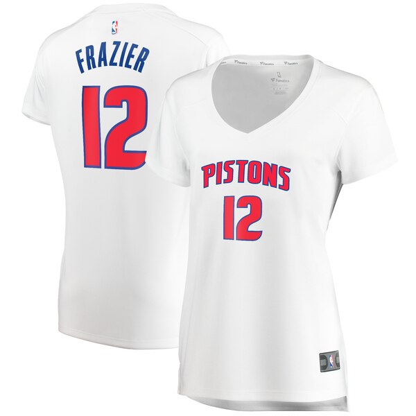 Camiseta Tim Frazier 12 Detroit Pistons association edition Blanco Mujer
