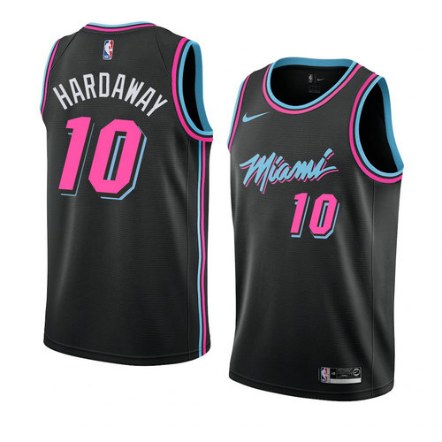 Camiseta Tim Hardaway 10 Miami Heat Ciudad 2018-19 Negro Hombre