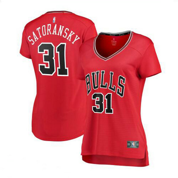 Camiseta Tomas Satoransky 31 Chicago Bulls icon edition Rojo Mujer