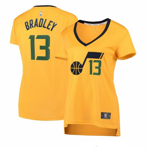 Camiseta Tony Bradley 13 Utah Jazz statement edition Amarillo Mujer