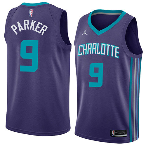 Camiseta Tony Parker 9 Charlotte Hornets Statement 2018 Púrpura Hombre