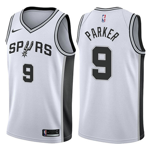 Camiseta Tony Parker 9 San Antonio Spurs 2017-18 Blanco Hombre