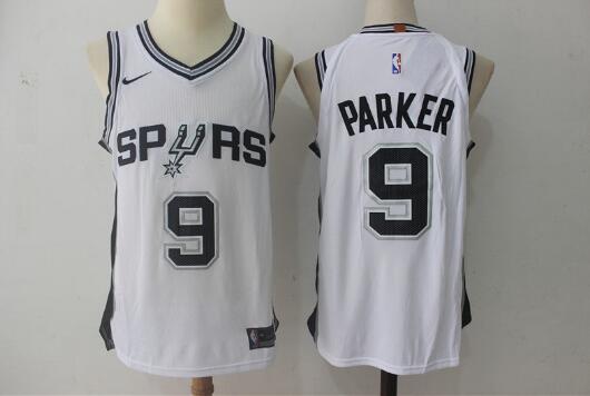 Camiseta Tony Parker 9 San Antonio Spurs Baloncesto blanco Hombre