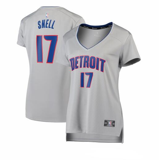 Camiseta Tony Snell 17 Detroit Pistons statement edition Gris Mujer