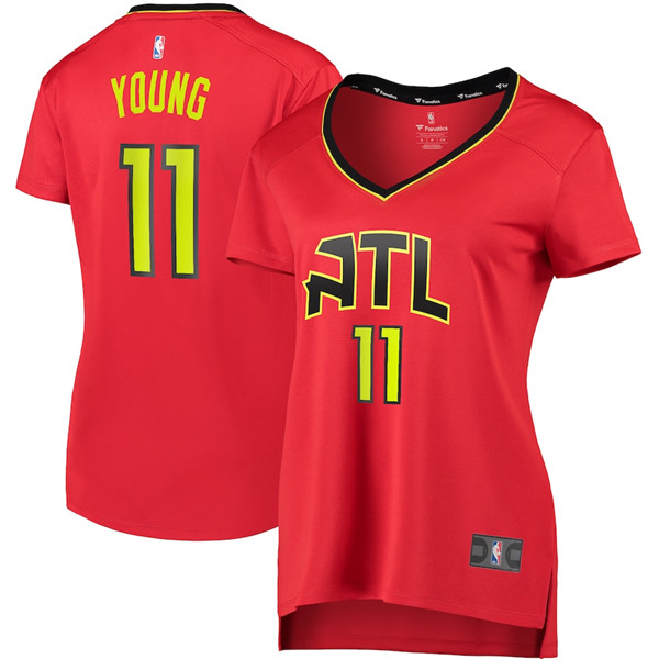 Camiseta Trae Young 11 Atlanta Hawks statement edition Rojo Mujer