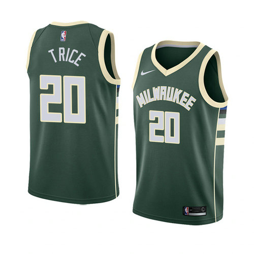 Camiseta Travis Trice 20 Milwaukee Bucks Icon 2018 Verde Hombre