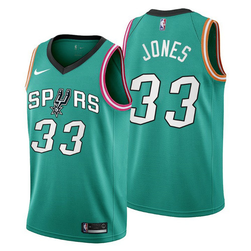 Camiseta Tre Jones 33 San Antonio Spurs 2022-2023 City Edition verde azulado Hombre