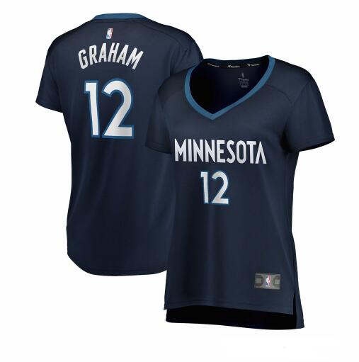 Camiseta Treveon Graham 12 Minnesota Timberwolves icon edition Armada Mujer